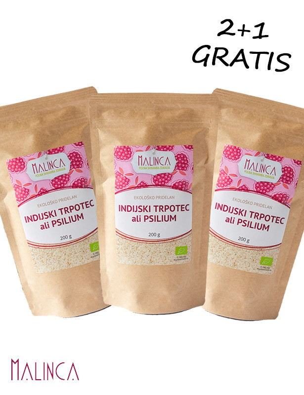 Psilium/indijski trpotec iz ekološke pridelave 200g 2+1 gratis