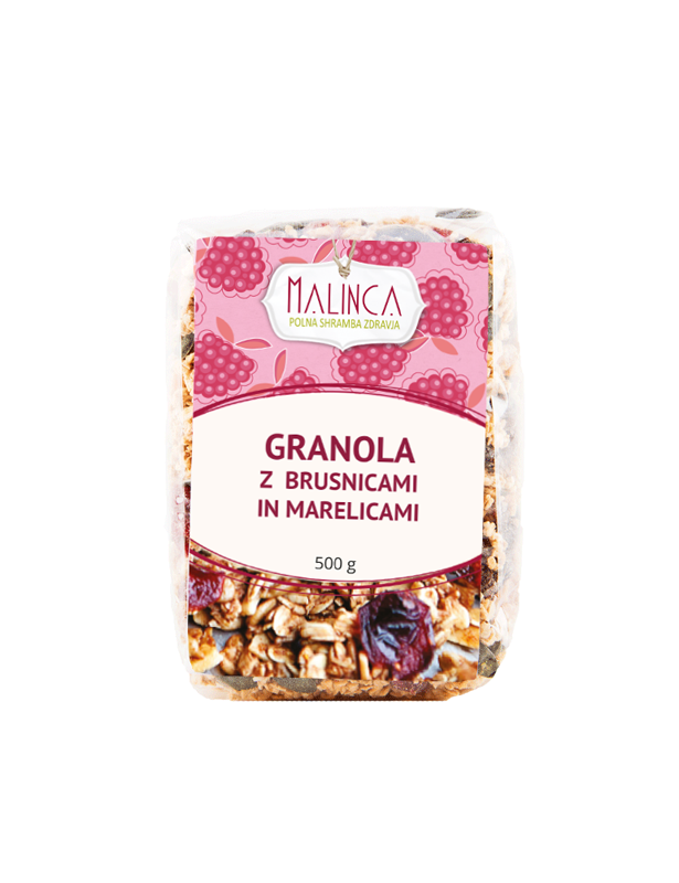 Granola z brusnicami in marelicami 500g