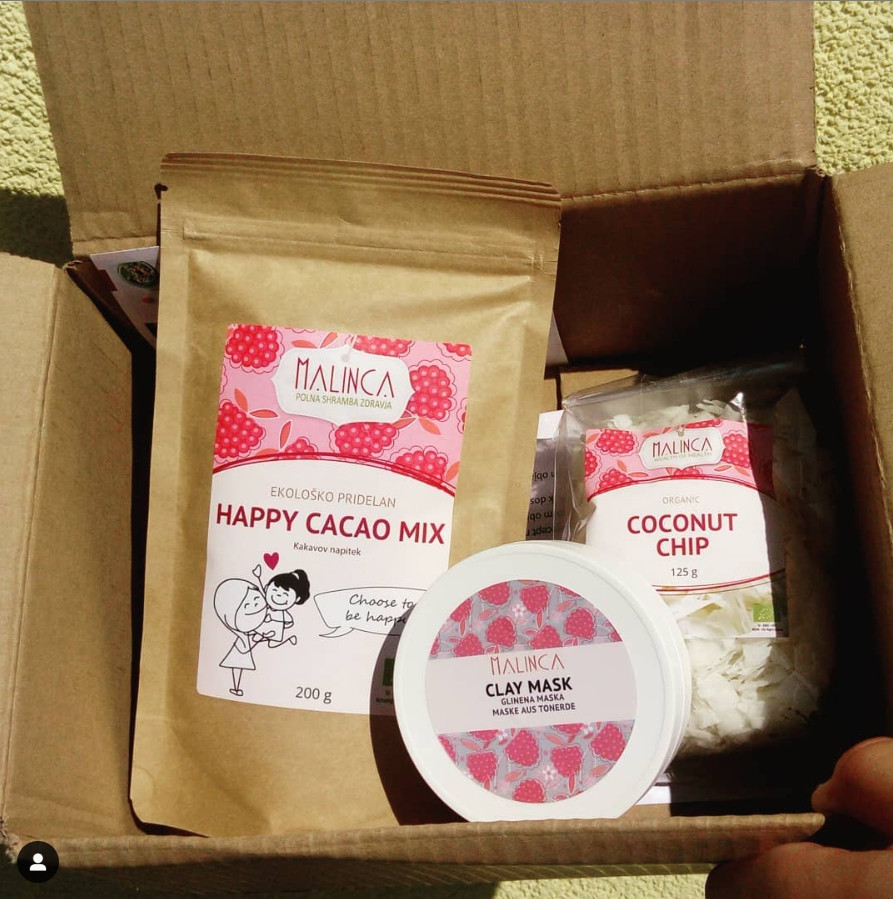 Slike strank, happy cacao mix, glinena maska, kokosov čips
