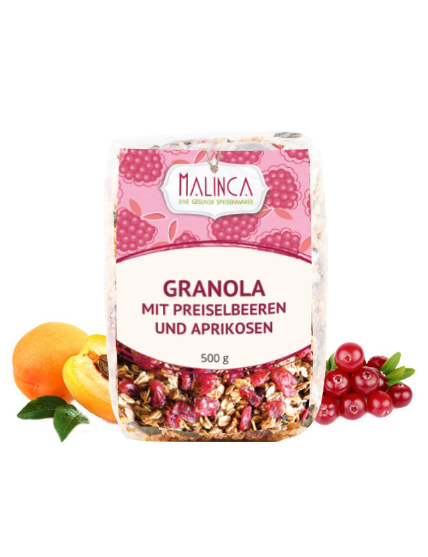 Granola mit Preiselbeeren und Aprikosen