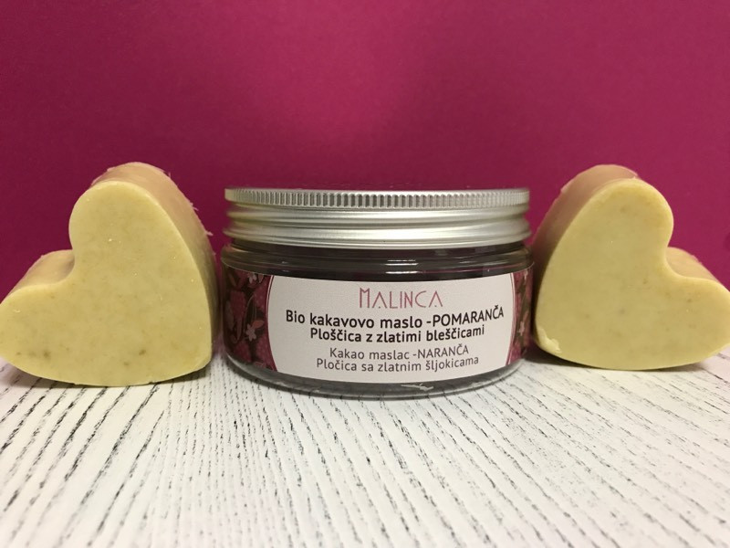 Bio-Kakaobutter mit Glitzern – Orange