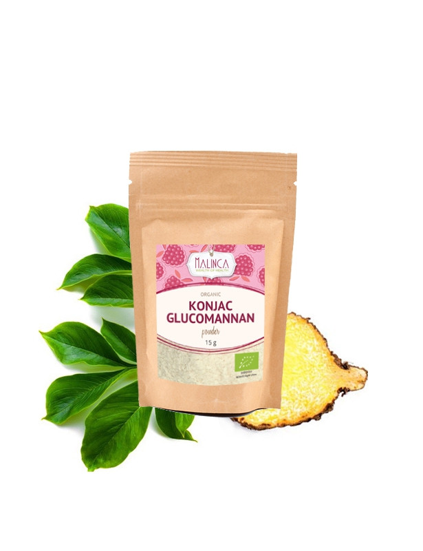 Konjak Glucomannan Pulver aus ökologischem Landbau - Probepackung 15g 