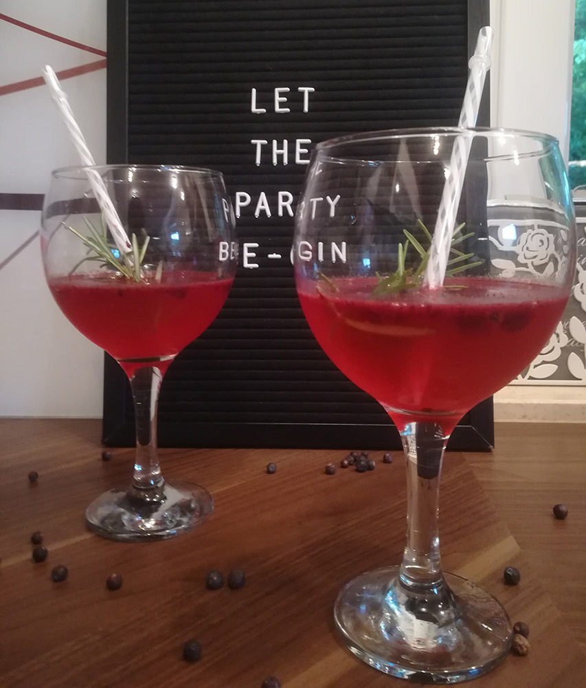 Ledeni borovničev gin & tonik
