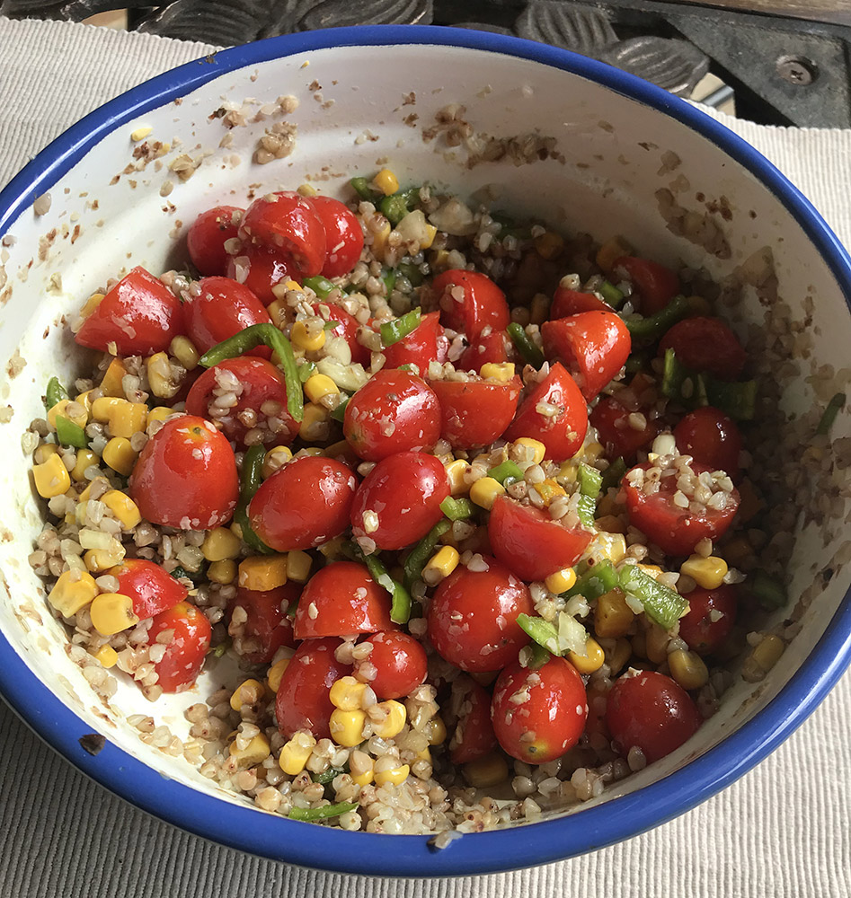 Salat mit Buchweizenbrei